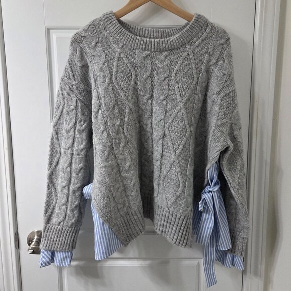 Anthropologie Cable Twofer Tie Sweater - Picture 2 of 9